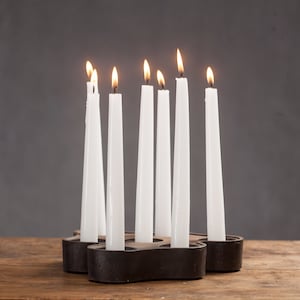 Swedish Heavy Metal Candlestick, Designed by Duoform for Scandia Present Sweden, Modernist Form, Scandinavian Design