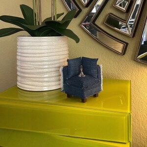 Dollhouse Miniature Corner Chair with 2 accent pillows and 1 seat cushion - Handmade Designer Fabric - Great Christmas gift