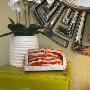 Miniature Sofa: Nia Tabasco & Zinc, doll house