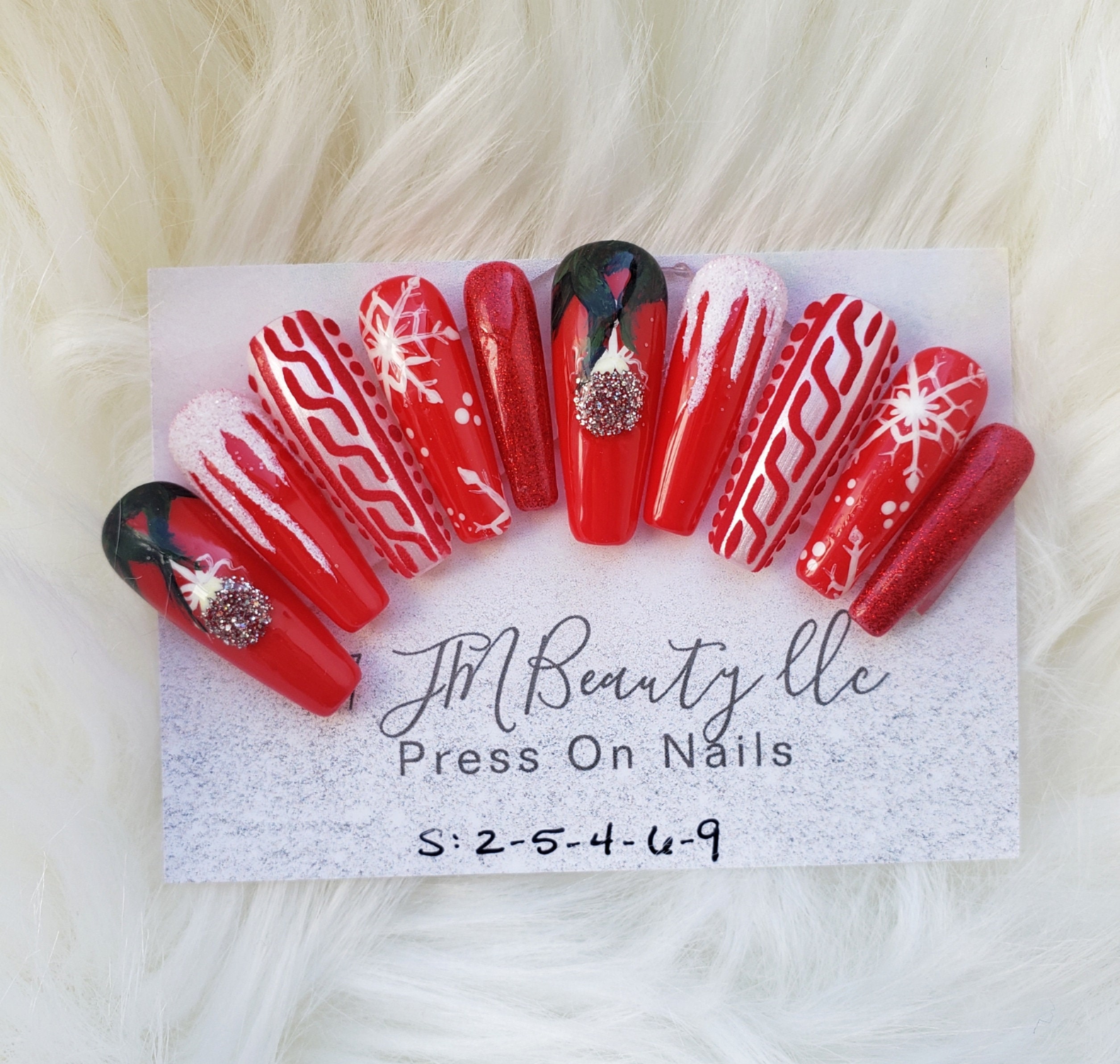 Christmas Coffin Nails Long Short Medium Customized Gifts Etsy