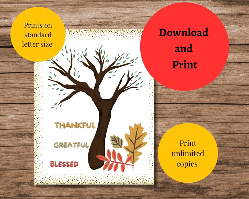 Fall Printable Craft Thankful Tree Handprint Craft for Kids Art Fall Printable Craft Thankful Tree Handprint Craft for Kids Art