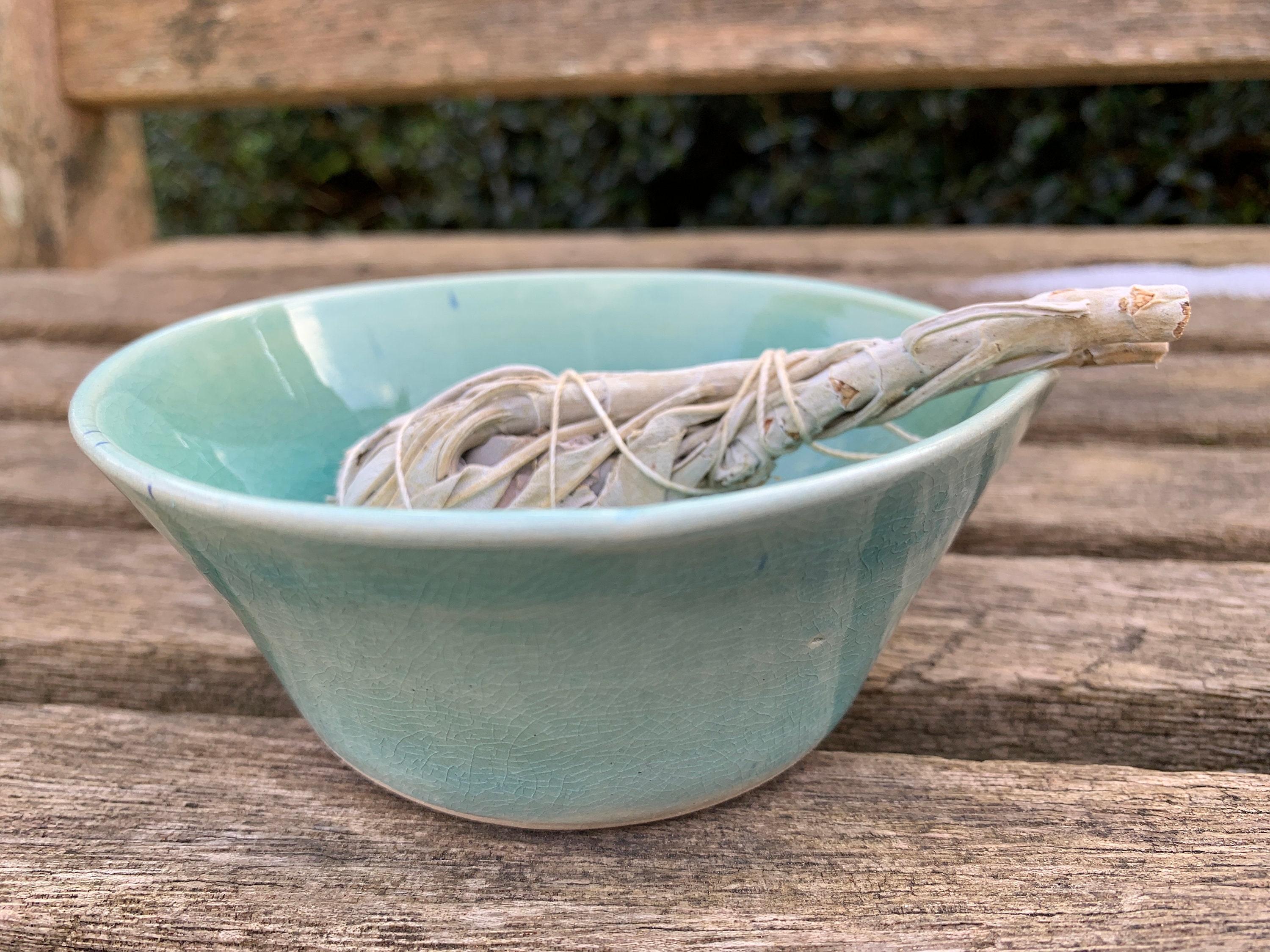 Ceramic Sage Bowl with a vintage inspired China Etsy