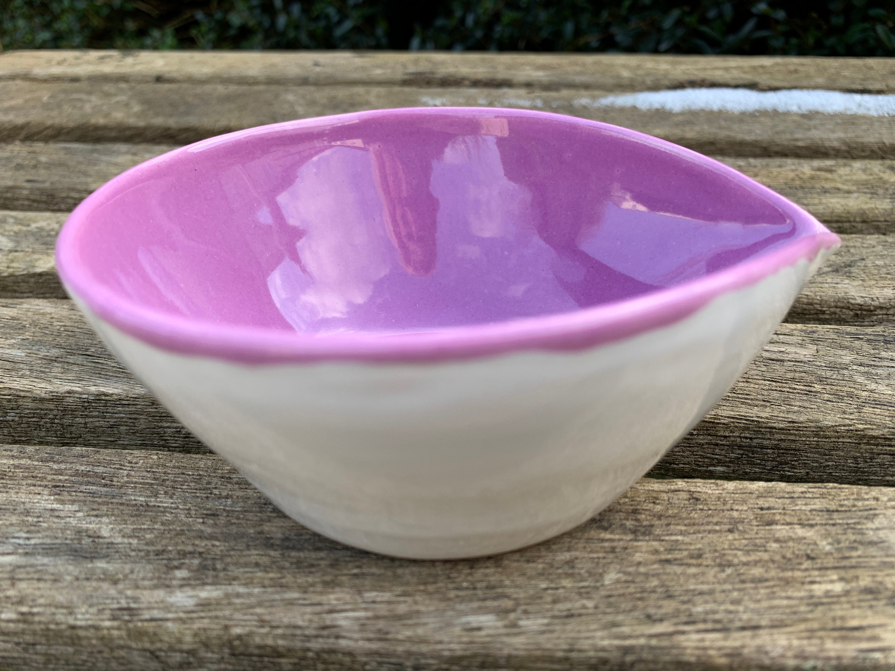 Ceramic Sage Bowl with a soft lilac purple high gloss glaze Etsy