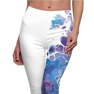 Yoga Leggings with different colored legs, Women&#39;s Gym Workout Leggings, Skinny fit Super soft Cosplay Leggings Art Abstract Patterns