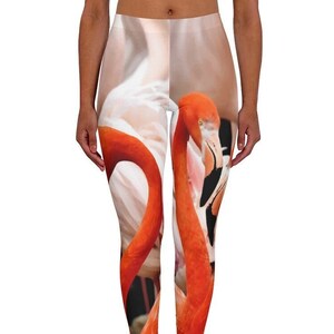 Flamingo Art Women&#39;s Spandex Leggings, Gym Workout Leggings, Skinny Stretchy Perfect Fit Leggings, Casual Leggings, Cosplay Leggings
