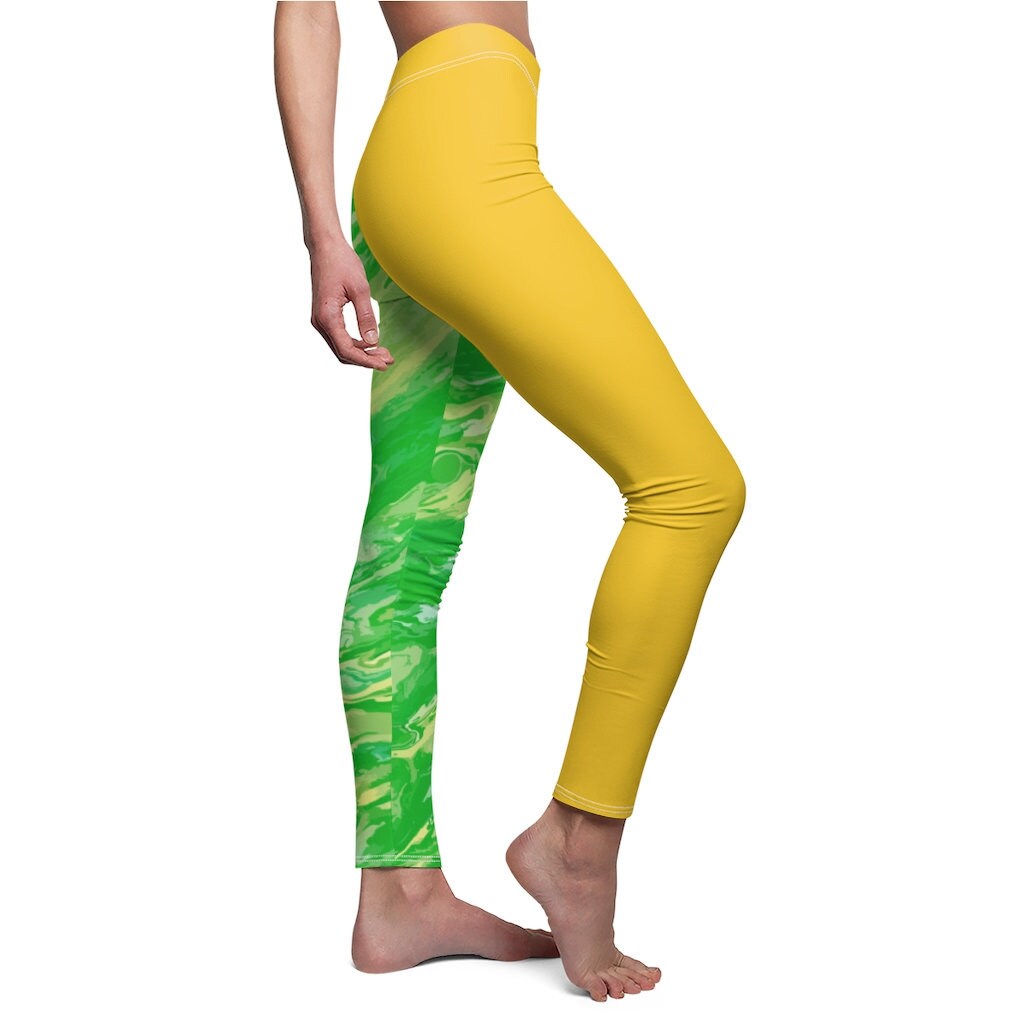 Yoga Leggings With Different Colored Legs, Women's Gym Workout Leggings ...