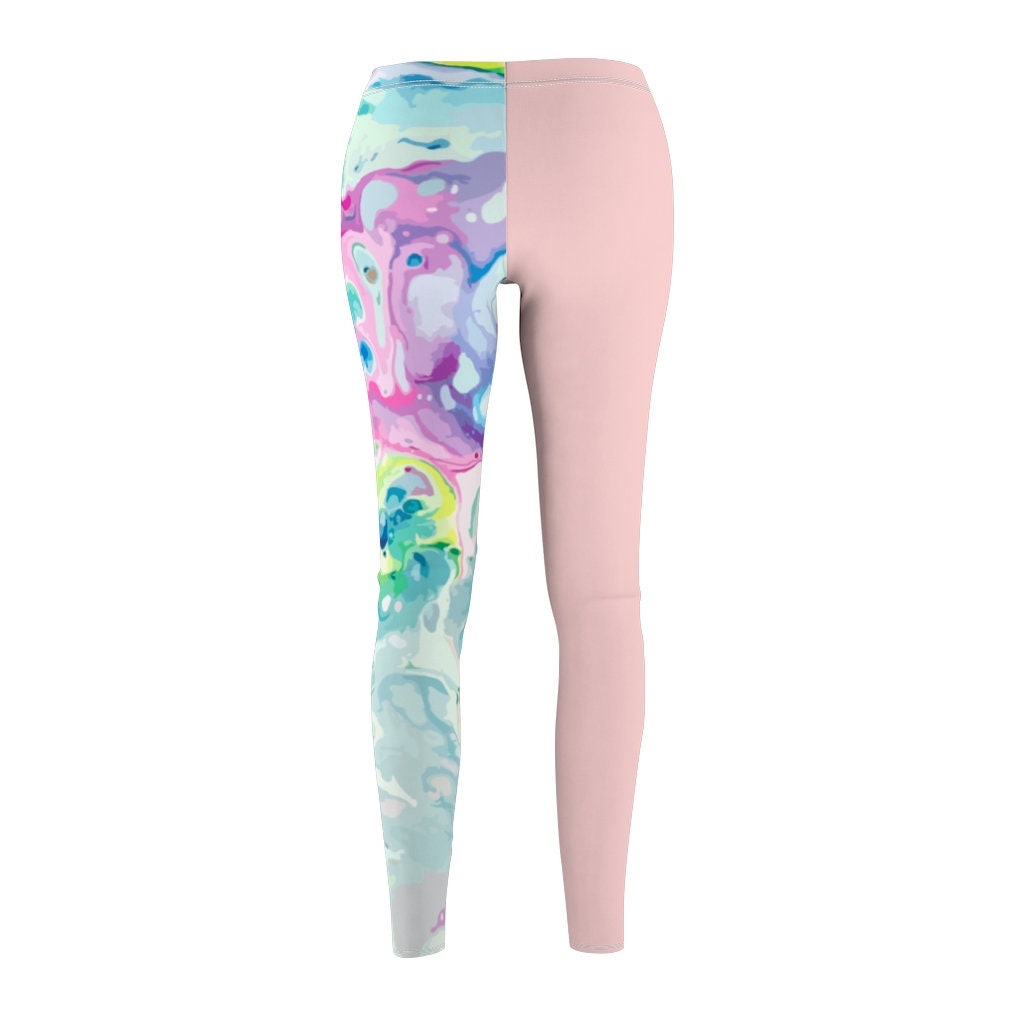 Yoga Leggings With Different Colored Legs, Women's Gym Workout Leggings ...