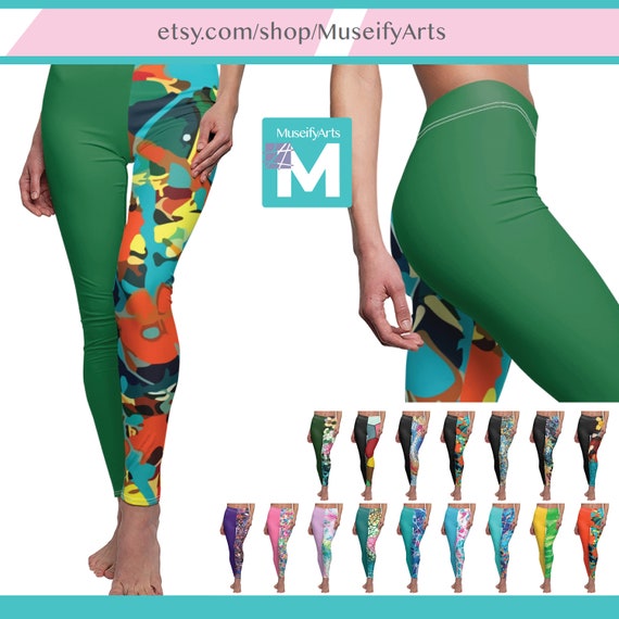 Yoga Leggings With Different Colored Legs, Women's Gym Workout