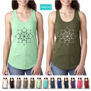 Mandala Art Tank, Sacred Geometry Tank, Workout Shirt For Women, Gym Tanks, Yoga Tank Tops, Tropical Tank, Slim fit Tank, Hippie Tan