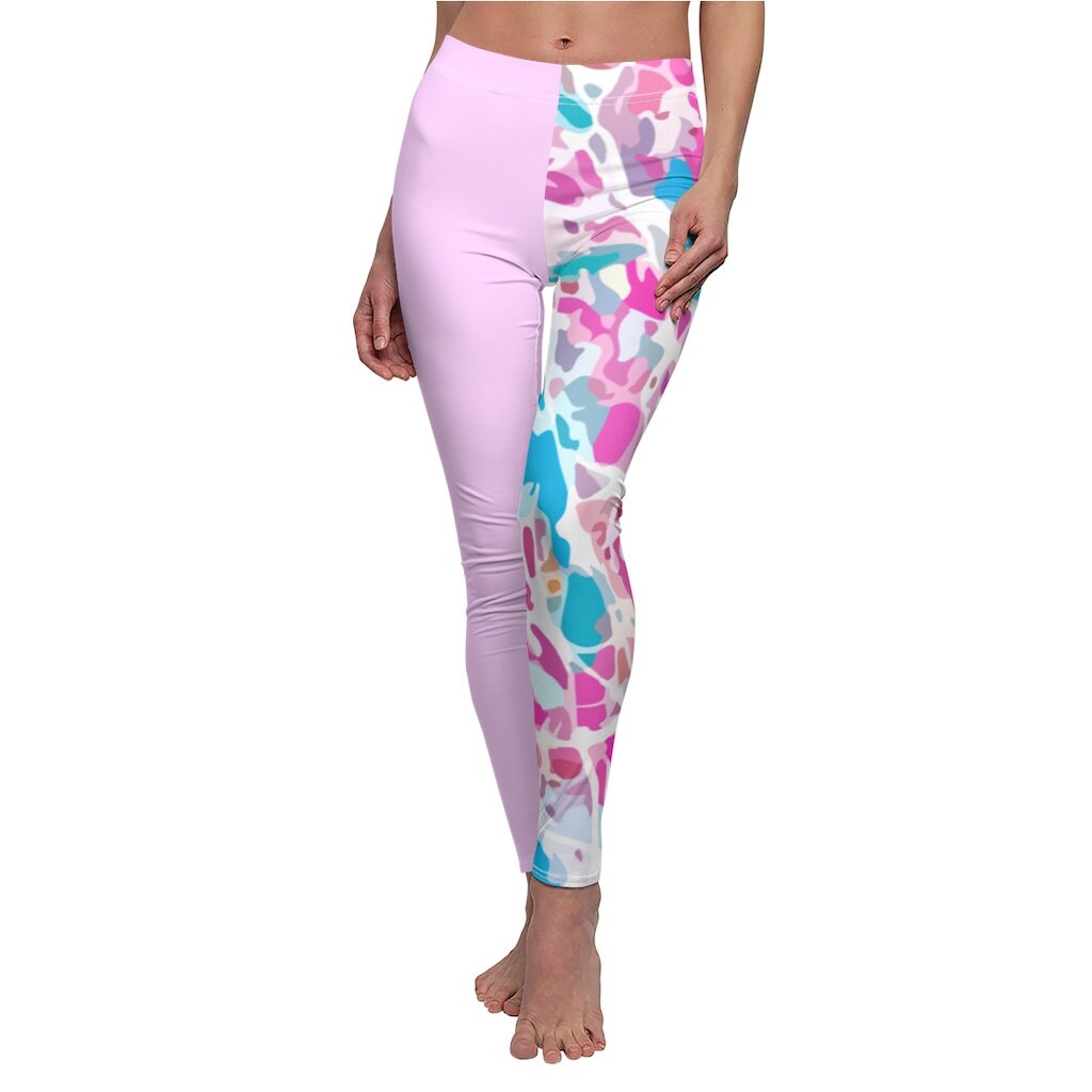 Yoga Leggings With Different Colored Legs, Women's Gym Workout Leggings ...