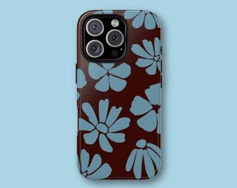 Retro Floral Phone Case, 70s Daisy Bloom, Tough Dual-Layer Protection