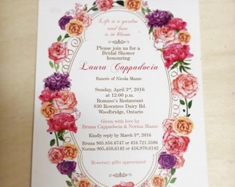 Invitation nuptiale florale de douche