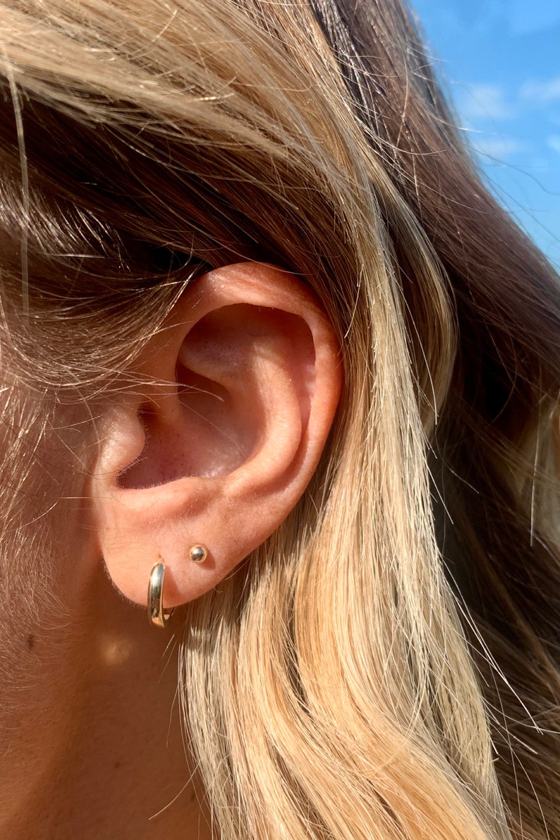 9ct Solid Gold Huggie Hoop Clicker Hoop 9ct gold hinge Etsy