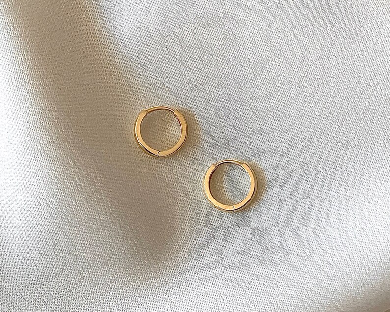 9ct Solid Gold Huggie Hoop Clicker Hoop 9ct gold hinge Etsy