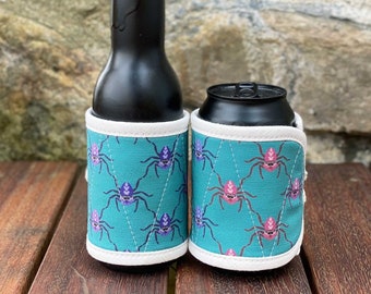 Jumping Spider Drink Wrap | Eco-friendly Wildlife Cozy | Hemp, Organic cotton, Linen | Nature Gift