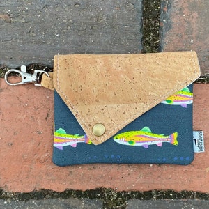 Rainbow Trout Snap Wallet | Eco-friendly Keychain Pouch | Fishing Gift