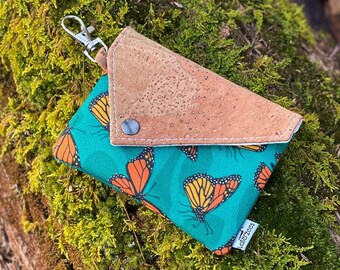 Monarch Snap Wallet | Eco-friendly Keychain Pouch | Butterfly Gift