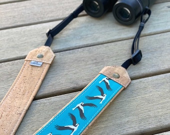 Osprey Optics Strap | Eco-friendly | cork and linen canvas | Adjustable Binoculars, Camera