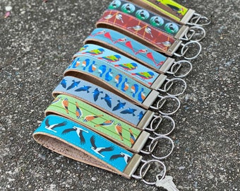 Birder Cork Keychains | Kestrel, Osprey, Cardinal, Chickadee, Painted Bunting, Blue Bird, Pileated Woodpecker, Tree Swallow, Sea Eagle