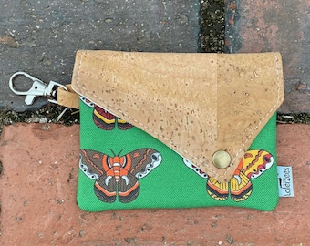 Cecropia Moth Snap Wallet | Eco-friendly Keychain Pouch | Wildlife Gift