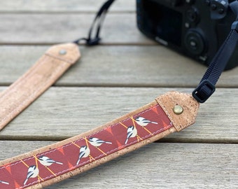 Chickadee Optics Strap | Eco-friendly | cork and linen canvas | Adjustable Binoculars, Camera