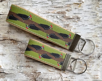 Pileated Woodpecker Keychain | Cork and Canvas | Eco-friendly | Birdwatching
