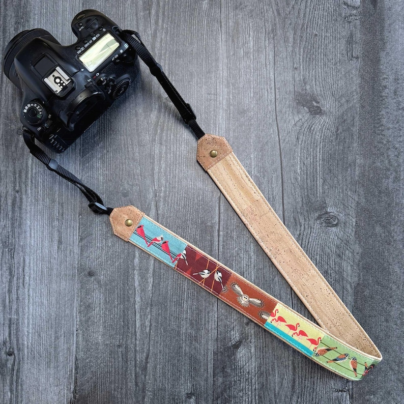 Dragonne pour jumelles/appareil photo Patchwork Birds | Respectueux de l'environnement | Observation des oiseaux, oiseaux de rivage, hiboux, oiseaux chanteurs image 18