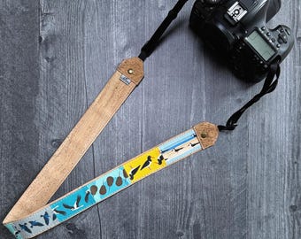 Patchwork Optics Strap (Y) | Binoculars, Camera | Eco-friendly | Birdwatching, Photography