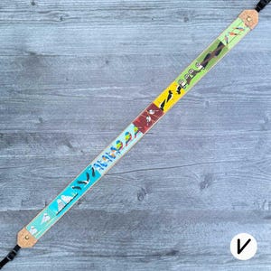 Dragonne pour jumelles/appareil photo Patchwork Birds | Respectueux de l'environnement | Observation des oiseaux, oiseaux de rivage, hiboux, oiseaux chanteurs Strap V