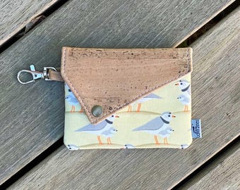 Piping Plover Snap Wallet | Eco-friendly Keychain Pouch | Birder Gift