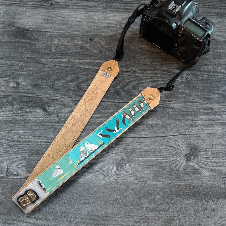 Dragonne pour jumelles/appareil photo Patchwork Birds | Respectueux de l'environnement | Observation des oiseaux, oiseaux de rivage, hiboux, oiseaux chanteurs image 15