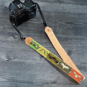 Dragonne pour jumelles/appareil photo Patchwork Birds | Respectueux de l'environnement | Observation des oiseaux, oiseaux de rivage, hiboux, oiseaux chanteurs image 14