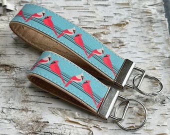 Cardinal Keychain | Cork and Canvas | Eco-friendly | Wildlife, Birds