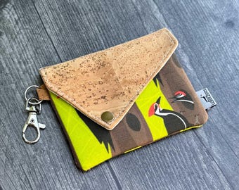 Pileated Woodpecker Snap Wallet | Eco-friendly Coin Purse Keychain | Birding