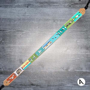 Dragonne pour jumelles/appareil photo Patchwork Birds | Respectueux de l'environnement | Observation des oiseaux, oiseaux de rivage, hiboux, oiseaux chanteurs Strap A