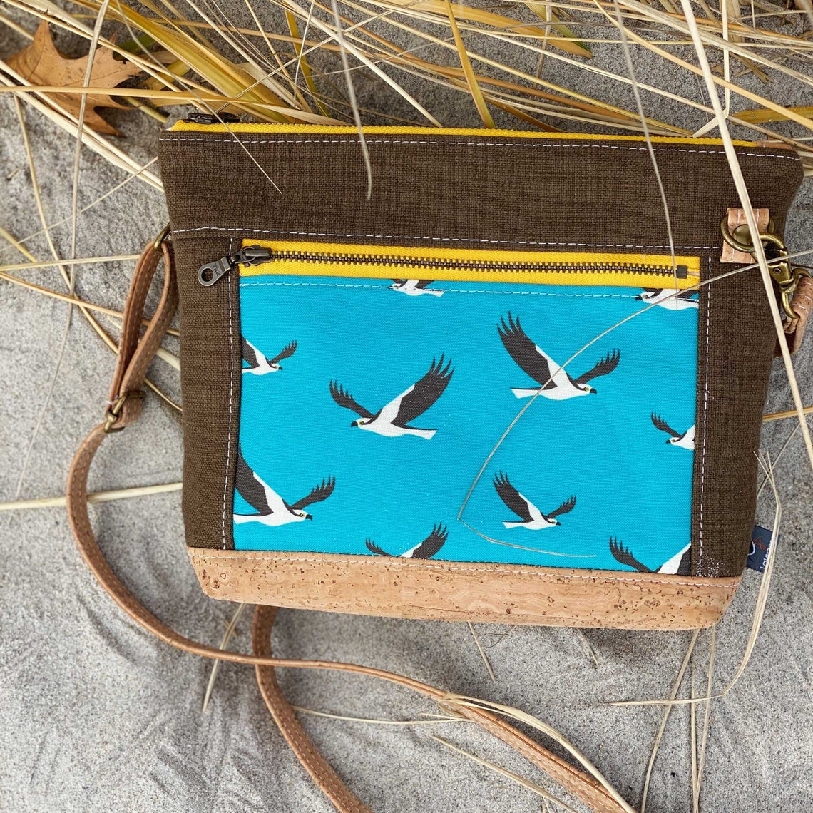 Osprey Crossbody Bag Ecofriendly Purse Hemp Cork Linen Etsy