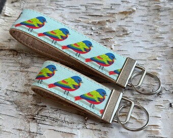 Painted Bunting Keychain | Cork and Canvas | Eco-friendly | Wildlife, Birds