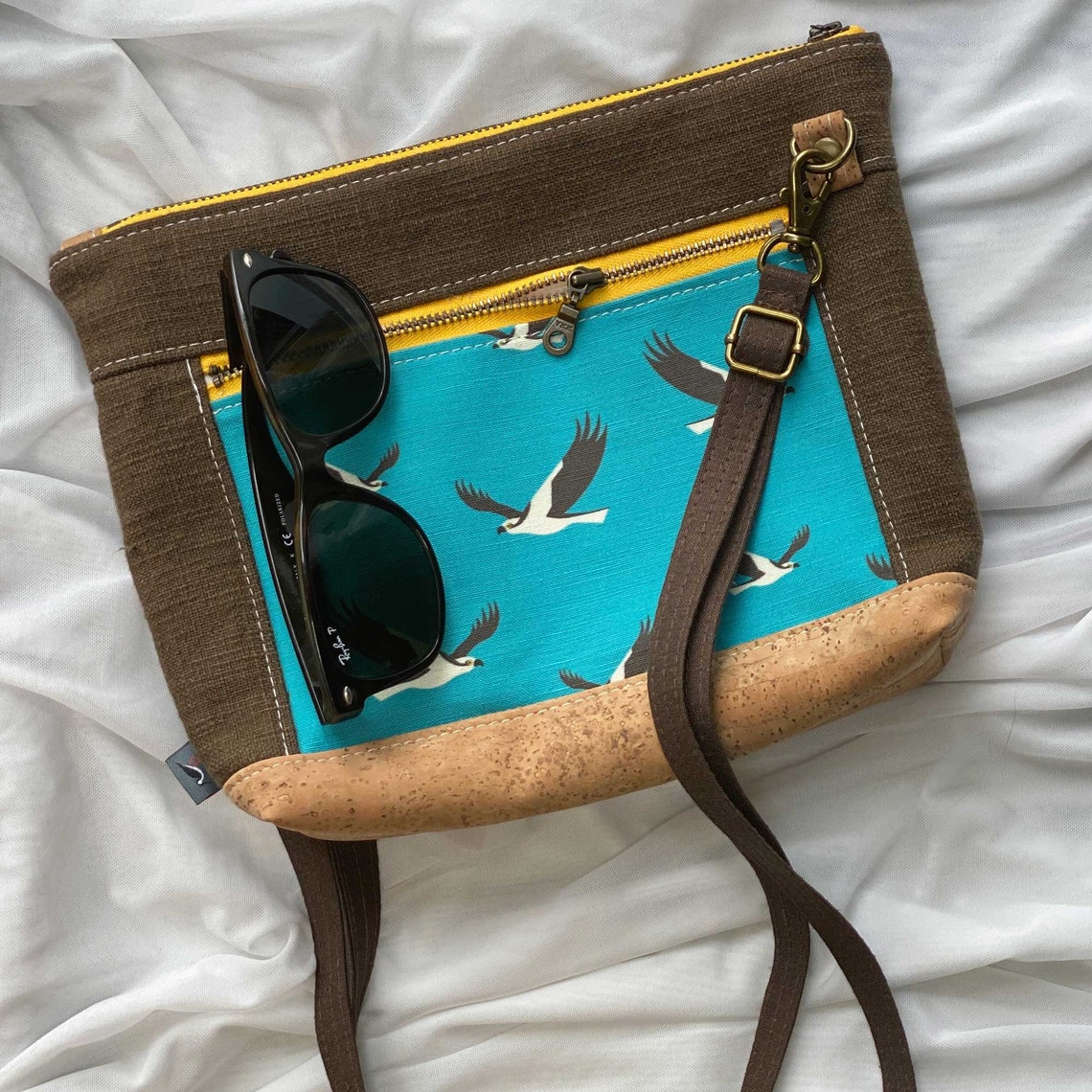 Osprey Crossbody Bag Ecofriendly Purse Hemp Cork Linen Etsy