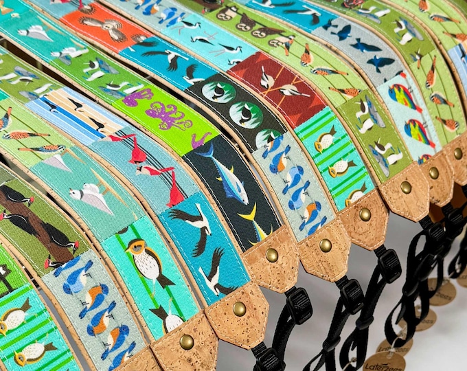 Patchwork Wildlife Binocular/Camera Strap | Eco-friendly | Fishing, Birding, Wildlife Conservation