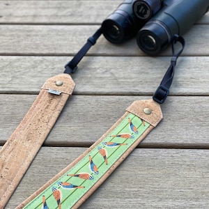 Kestrel Optics Strap | Eco-friendly | cork and linen canvas | Adjustable Binoculars, Camera