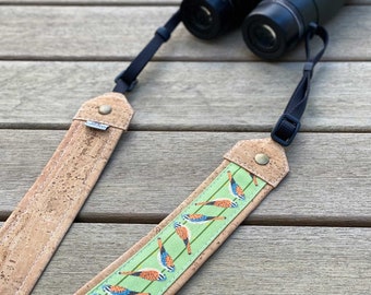Kestrel Optik Armband | Umweltfreundlich | kork und leinen canvas | Verstellbares Fernglas, Kamera