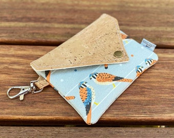 Kestrel Snap Wallet | Eco-friendly Bird Gift | Hemp, Linen, Cork | Coin Pouch