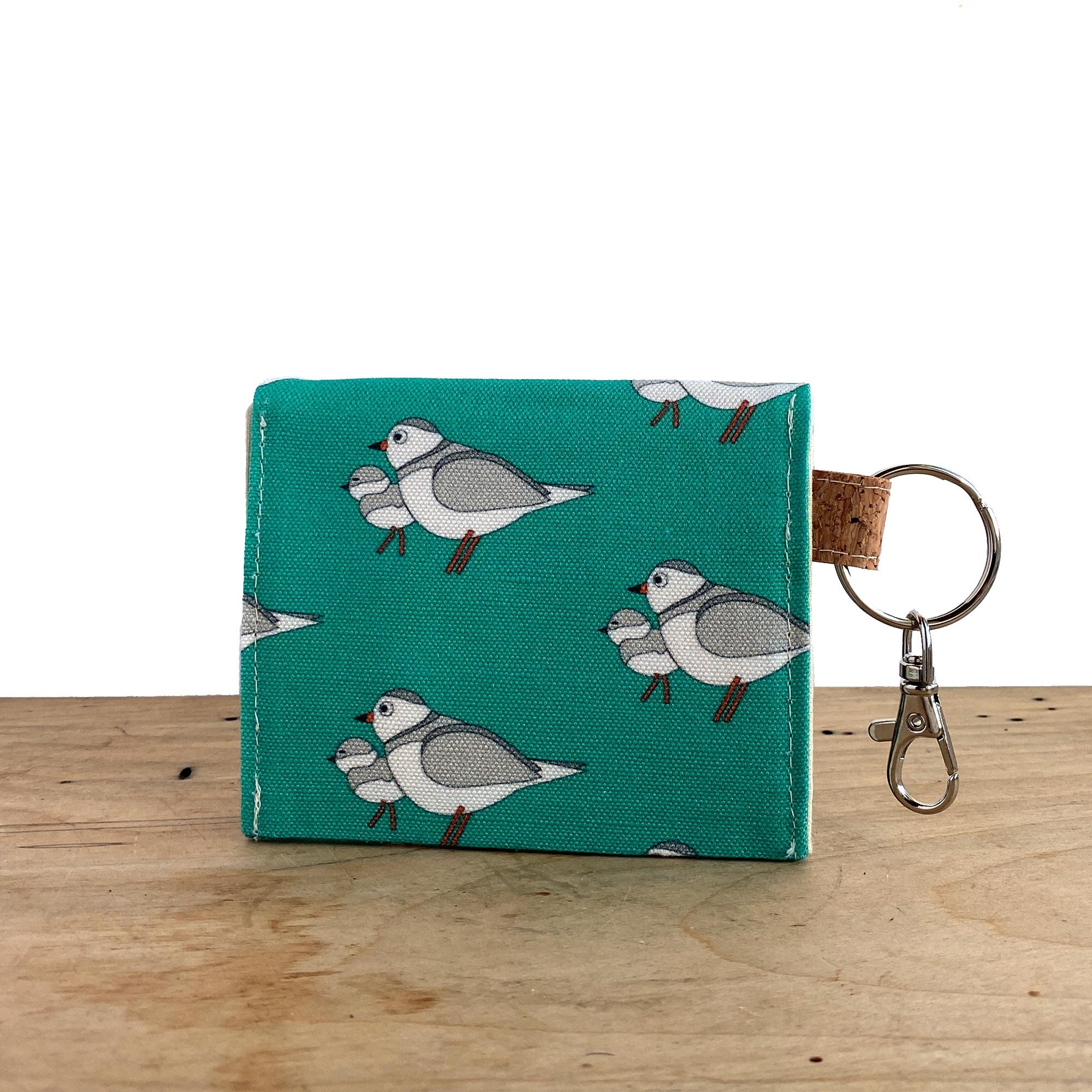 Piping Plover Keychain Coin Pouch Wallet Linen Cork Etsy