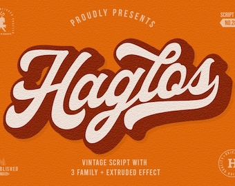 Bold Script Font - Retro font, Baseball Cricut Font, Vintage Procreate Logo Canva Commercial use, Corjl Fonts,Branding Instagram bold script