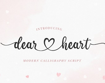Dear Heart Font - Script Font, Font with Tails, Farmhouse Fonts, Swash Font, Wedding Font, Fancy Font, Cricut Fonts, Fonts for Cricut
