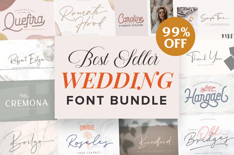 Wedding font bundle - Calligraphy Script Font, Handwritten font, Procreate Fonts, Canva Fonts, Cursive font, Cricut svg font 