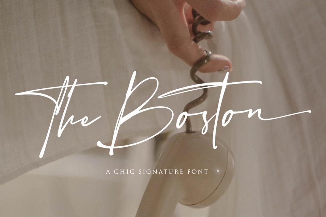 Boston Script Font - Handwritten Brush, Wedding & Logo (TTF/OTF) - Etsy