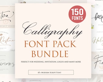 Handwritten Font Bundle for Wedding & Crafting - Calligraphy Script Fonts, Cricut Font, Procreate, Commercial Use