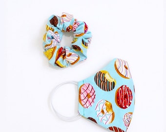Donuts Face Mask and Scrunchie Pack