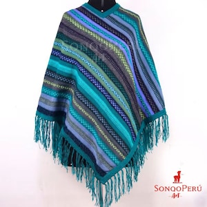 Handwoven Inca Poncho / Traditional Peruvian Poncho / Alpaca Wool Poncho / Quechua Poncho / Colorful Cape / Women&#39;s Poncho / Gift for her.